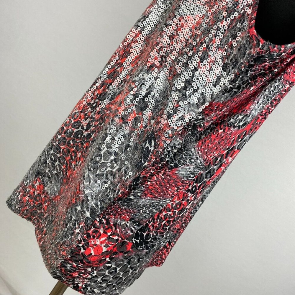 Ruby Rd. L Sequined Front Animal Print Abstract T… - image 8